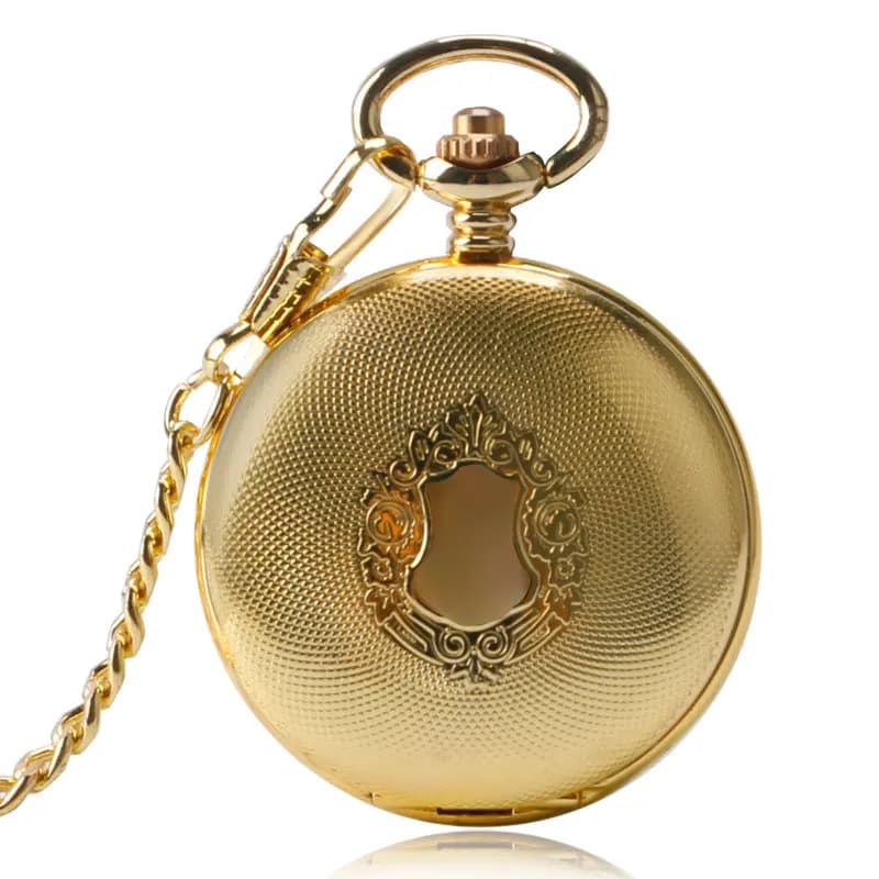 Golden Automatic Mechanical Pocket Watch Fob For Nurse Luxury Fashion Trendy Stylish Shield Pendant Men Women Christmas Gift