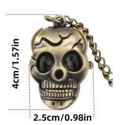 Retro Bronze Steampunk Skull Quartz Pocket Watch Necklace Pendant Clock Chain Men And Women Chain Halloween Gift