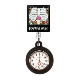 Quicksand Stars Hospital Acrylic Injector & Stethoscope Retractable Nurse Doctor FOB Pocket Watches Clip Hang Medicine Clock