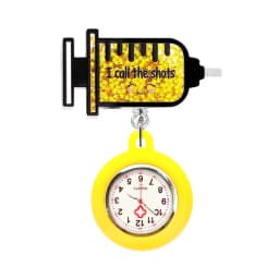 Quicksand Stars Hospital Acrylic Injector & Stethoscope Retractable Nurse Doctor FOB Pocket Watches Clip Hang Medicine Clock