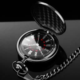 Classic Fashion 37CM Fob Chain Smooth Steel Polish Quartz Pocket Watch Mens Pendant Gifts