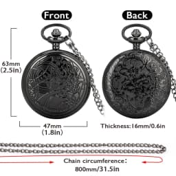 Famous Movie Time Lord Portable Watches Space Exploration Hero Design Quartz Pocket Watch Black Vintage Cosplay Gifts with Chain