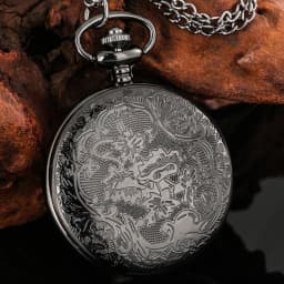 Famous Movie Time Lord Portable Watches Space Exploration Hero Design Quartz Pocket Watch Black Vintage Cosplay Gifts with Chain