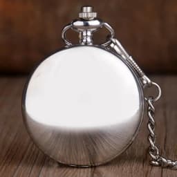 Silver Polish Smooth Steel Quartz Pocket watch Ruman Number Dial Pendant Chain Clock Jewelry Gifts