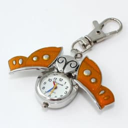 Butterfly Fashion Girl Pocket Pendant Keyring Watch with Chain Key Ring And Gift Bag - Clip-On Watch for Girls