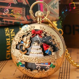 Happy Birthday Melody Musical Quartz Pocket Watch Silver/Gold/Rose Gold Music Pendant Pocket Timepiece Gifts Men Women Kids