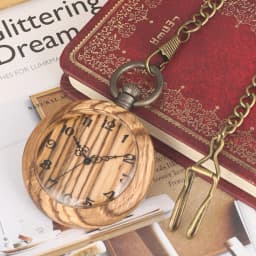 Vintage Fashion Wooden Quartz Pocket Watch Bronze Chain Pendant Pocket Timepiece Gift Male