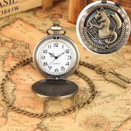 Antique Fullmetal Alchemist Quartz Anime Pocket Watch Cosplay Edward Elric Clock Design Pendant Necklace Chain Vintage Chain