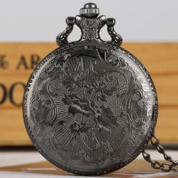 Top Fashion Super "S" Steampunk Quartz Pocket Watch with Blue Dial FOB Chain Bronze Antique FOB Watch Super Gifts for Men Women