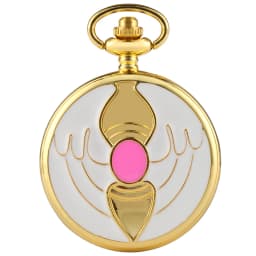 Luxury Gold Heart-shaped Gem Quartz Pocket Watch with Cardcaptor Sakura Accessory Pendant Necklace Chain Steampunk Women Gifts
