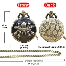 Steampunk Vintage Bronze Animal Spider Quartz Pocket Watch Necklace Pendant Clock Chain Men Women Chain Gift
