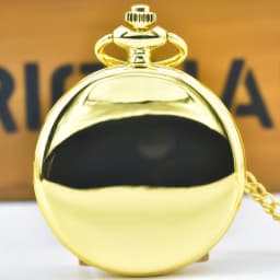 Classic Fashion 37CM Fob Chain Smooth Steel Polish Quartz Pocket Watch Mens Pendant Gifts