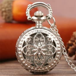 Lovely Mini Necklace Pocket Watch Quartz Arabic Numerals Dial Pendant Chain Antique Tiny Clock Gifts for Kids Women