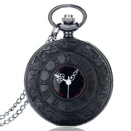 Antique Retro Roman Numeral Display Quartz Pocket Watch Fashion Silver Gold Necklace Pendant Clock Christmas Gifts for Men Women
