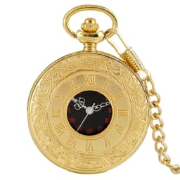 Antique Retro Roman Numeral Display Quartz Pocket Watch Fashion Silver Gold Necklace Pendant Clock Christmas Gifts for Men Women