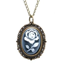 Steampunk Retro Bronze Beauty And Flower-Carved Quartz Pocket Watch Necklace Pendant Clock Chain Women's Gift