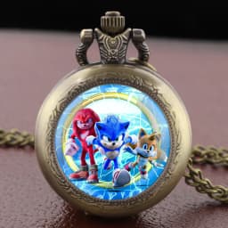 Hot Anime Character Vintage Dome Glass Quartz Pocket Watches with Chain Men Women's Necklace Timing Pendant Children's Gifts