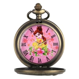Retro Elegant Lady in Dress Quartz Pocket Watch Necklace Pendant Chain Jewelry Collectibles FOB Watch Gift for Pretty Women Girl