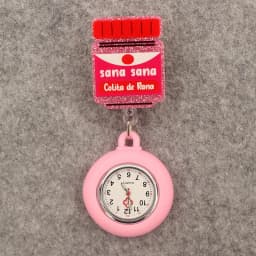 Glitter Acrylic Hospital Acrylic Pink Heart Stethoscope Lovely Nurse Doctor Alligator Clip Pocket Watches Medical Hang Clock