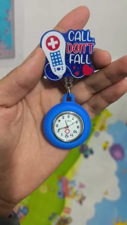 Glitter Acrylic Hospital Acrylic Pink Heart Stethoscope Lovely Nurse Doctor Alligator Clip Pocket Watches Medical Hang Clock