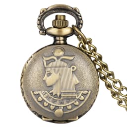 Little Size Bronze Necklace Quartz Pocket Watch Gifts for Kids Arabic Numerals Display White Dial Exquisite Tiny Pocket Clock