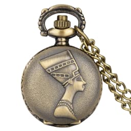Little Size Bronze Necklace Quartz Pocket Watch Gifts for Kids Arabic Numerals Display White Dial Exquisite Tiny Pocket Clock
