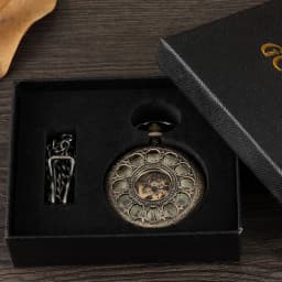 Roman Numeral Luxury Mechanical Pocket Watch Engrave Carving Sliver Case Steampunk Skeleton Watches Fob Chain Clock for Men