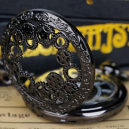 Steampunk Copper Vintage Hollow Gear Hollow Quartz Pocket Watch Necklace Pendant Clock Chain Men Women