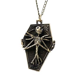 Vintage Gothic Skull Pendant Necklace Chain Quartz Pocket Watch FOB Clock Gifts for Men Women Kids