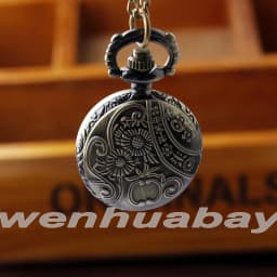 Vintage Hollow Pocket Watch 1Pc Small Bird Flower Pattern Quartz Hour Arabic Numberals Dial Pendant Chain Necklace Boy Watches