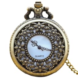 Vintage Bronze Clamshell Necklace Quartz Pocket Watch Fashion Jewelry Gift For Male And Female Students
