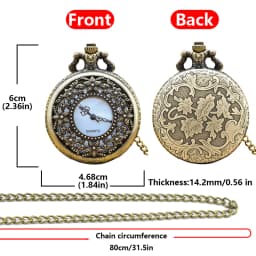 Vintage Bronze Clamshell Necklace Quartz Pocket Watch Fashion Jewelry Gift For Male And Female Students