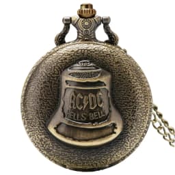 Antique Retro Bronze Hells Bell Quartz Pocket Watch Necklace Pendant Chain Pocket Clock for Men Women Souvenir Gifts