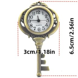 Retro Bronze Steampunk Key Quartz Pocket Watch Necklace Pendant Clock Chain Men's And Women's Chain Gift