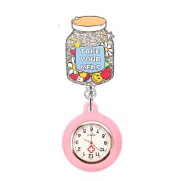 Glitter Hospital Health Care Acrylic Sloth Dog Cat Lovely Nurse Doctor Alligator Clip Pocket Watches Medical Hang Clock