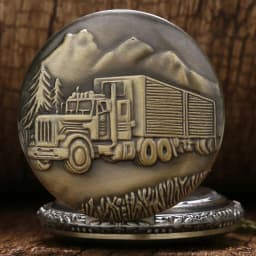 Vintage Bronze Classic Car Design Quartz Pocket Watch Men's Souvenir Gift Collection
