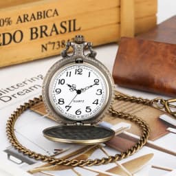 Retro Bronze Statue of Liberty Coin Pattern Collectible Quartz Pocket Watch Gift for Male Women Chronograph Hombre Relojes