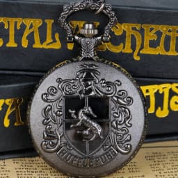 Vintage Steampunk Chain Quartz Necklace Emblem Pocket Watch Timing Jewelry with Intricate Pendant Design Men and Women's Gift