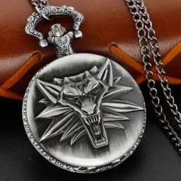 Bronze Antique Western Werewolf Embossed Quartz Pocket Watch Vintage Men's Fob Chain Clock Children's and Women's Gift