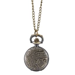 Fashion Vintage Retro Quartz Pocket Watch Alloy Deer Carving Sweater Chain Necklace Pendant Clock Gifts