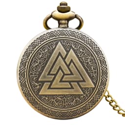 Retro Bronze Steampunk Flip-Top Male And Female Student Gifts Quartz Necklace Valkyry Triangle Commemorative Pocket Watch