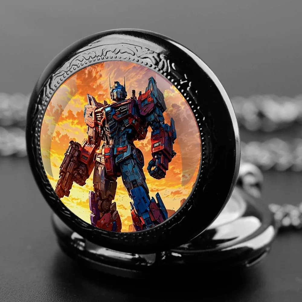 Children's Gifts Warrior Battle Scene Glass Dome Pocket Watch Men's Best Gifts Women's Pendant Necklace Clock Birthday Souvenir