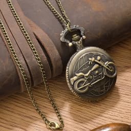 Retro Motorcycle Pattern Quartz Pocket Watch Motorbike MOTO Design Pendant Fob Watch Chain Gifts for Men CF1232