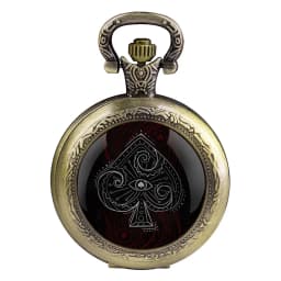 Poker Glass Dome Pocket Watch Arabic Numeral Dial Vintage Men Women Necklace Pendant Creative Clock Gift Reloj De Bolsillo