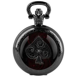 Poker Glass Dome Pocket Watch Arabic Numeral Dial Vintage Men Women Necklace Pendant Creative Clock Gift Reloj De Bolsillo