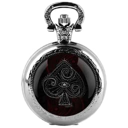 Poker Glass Dome Pocket Watch Arabic Numeral Dial Vintage Men Women Necklace Pendant Creative Clock Gift Reloj De Bolsillo