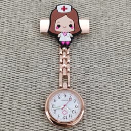 Lovely Cute Stethoscope Metal Pin Brooch Midwife Doctor Clock Medical Hospital Healthcare Pocket FOB Nurse Watch