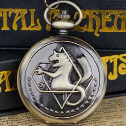 Popular Full metal Alchemist Unisex Pocket Watch Antique Vintage Quartz Chain Clock Pendant Jewelry Timepiece Gift for Women Men