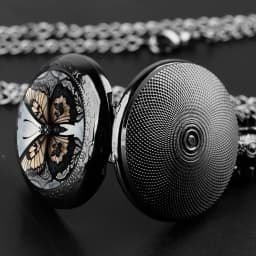 Fashion Vintage Butterfly Quartz Pocket Watches with Chain Elegant Pendant Clock Necklace Accessories Men Women Exquisite Gifts