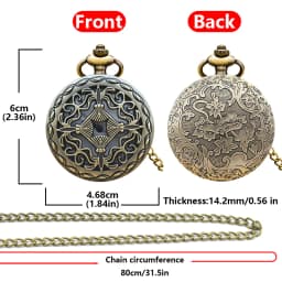 Vintage Bronze Clamshell Cutout Creative Carved Necklace Quartz Pocket Watch Fashion Male And Female Students Universal